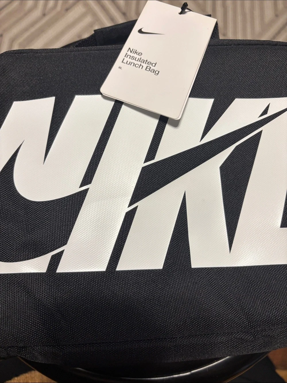 Nike Black and White Insulated Lunch Bag with Large Logo